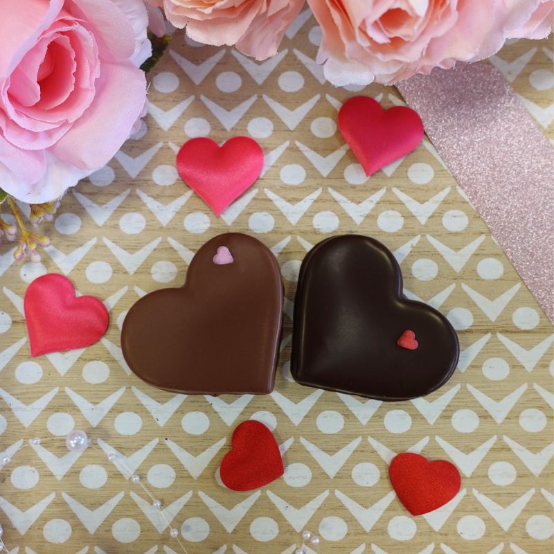 Petits Plaisirs | Duo Bouchées praliné chocolat Coeur Saint-Valentin