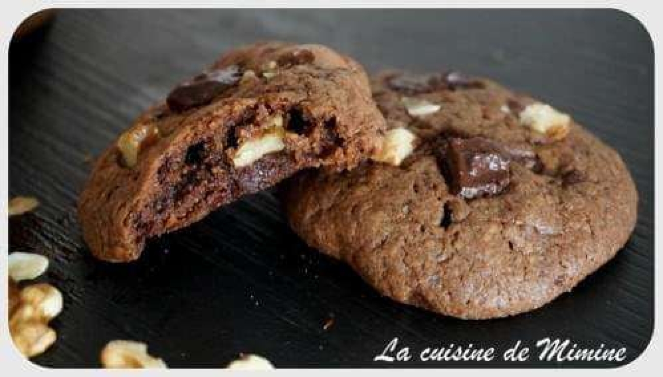 La recette de La cuisine de mimine : Cookies 100% chocolat