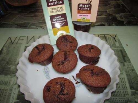 La recette de Recettes simples et pas cheres : Muffin au praliné lait noisette et chocolat à tartiner